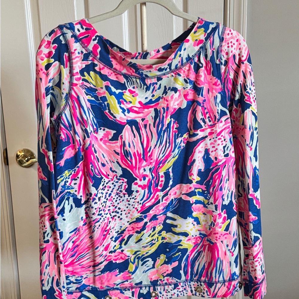 Lilly Pulitzer Pink and Blue Long Sleeve Top